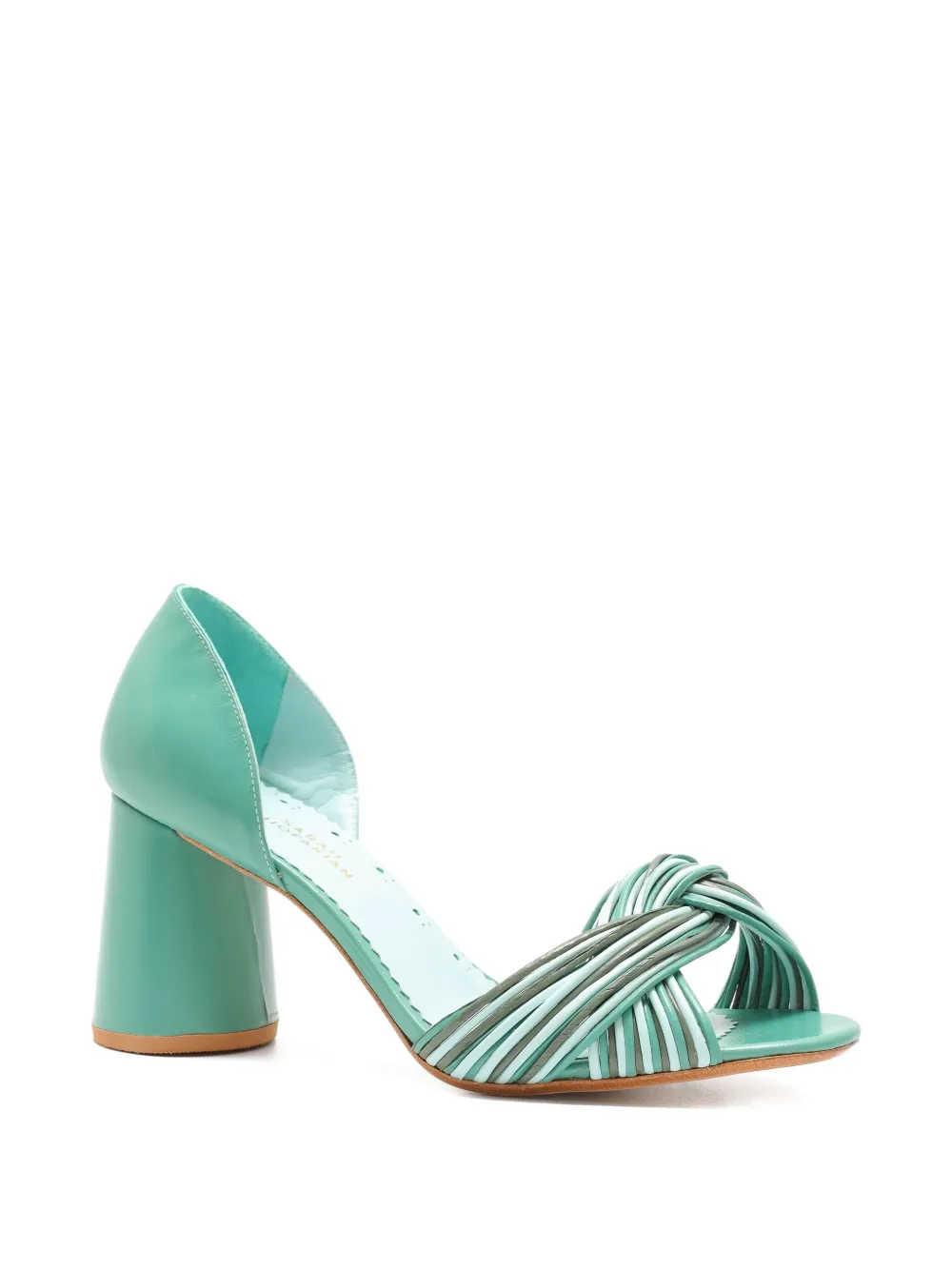 Sarah Chofakian 65mm Colagem Knotted Sandals In Green