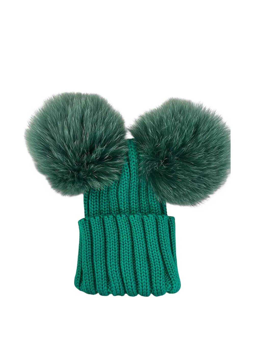 cuffie regina pompom-detail ribbed beanie - Verde