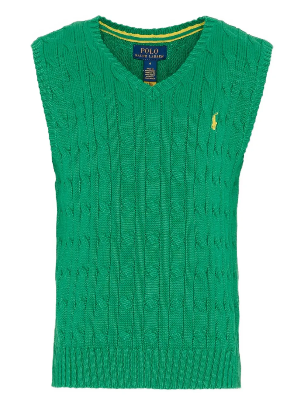 POLO RALPH LAUREN KIDS V-neck logo-embroidered vest - グリーン POLO RALPH LAUREN KIDS V-neck logo-embroidered vest - グリーン