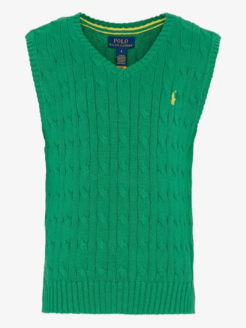 POLO RALPH LAUREN KIDS vest med broderet logo og V-hals