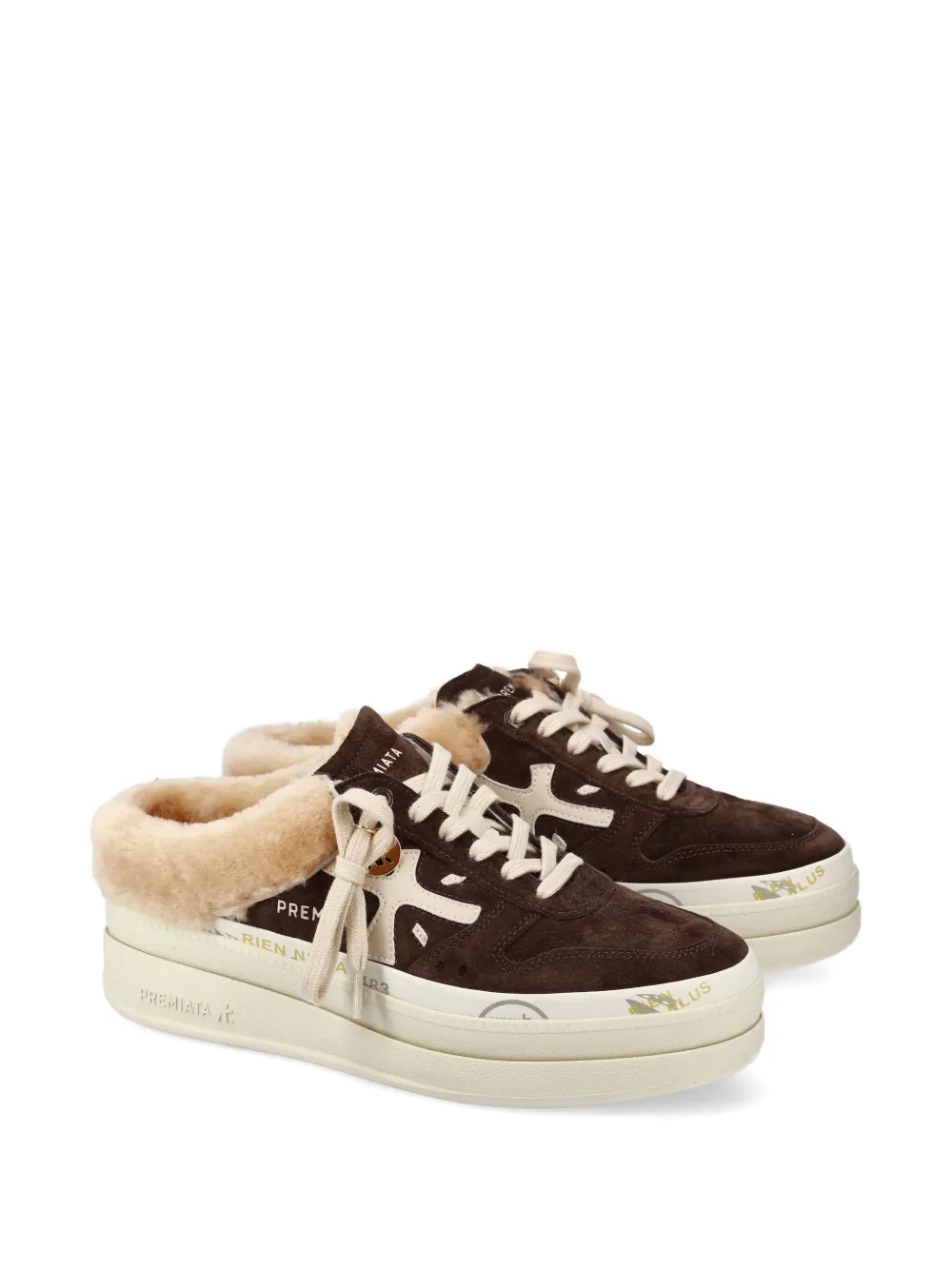 Premiata Mocil 7851M lammy sneakers met plateauzool - Bruin