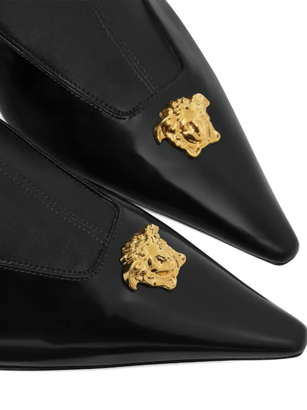 Versace 55mm Medusa-appliqué Boots | Black | FARFETCH JO