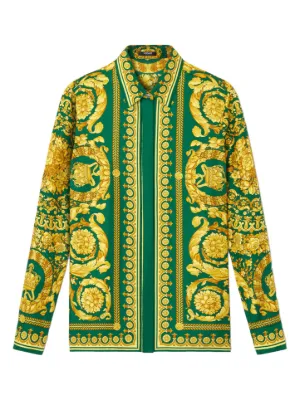 Versace Barocco-print Silk Shirt | Red | FARFETCH