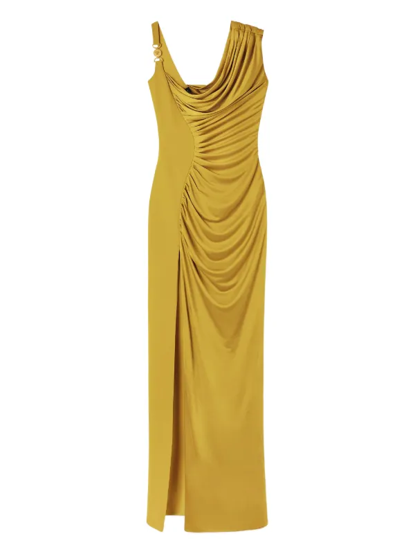Versace Maxi asymmetric-neck Dress | Yellow