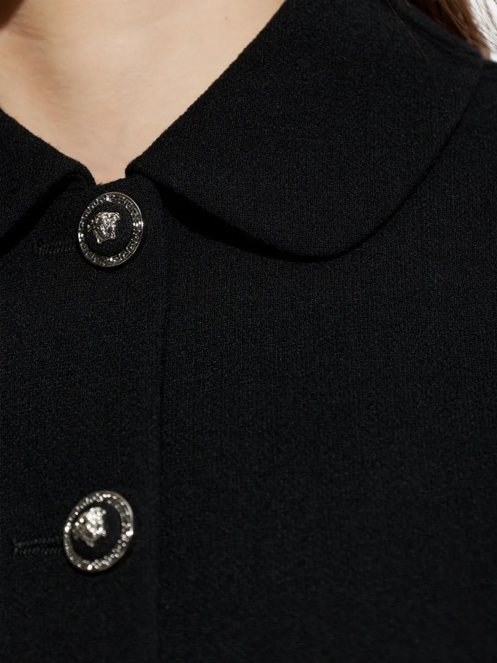 Versace Long-sleeve Buttoned Jacket In Black