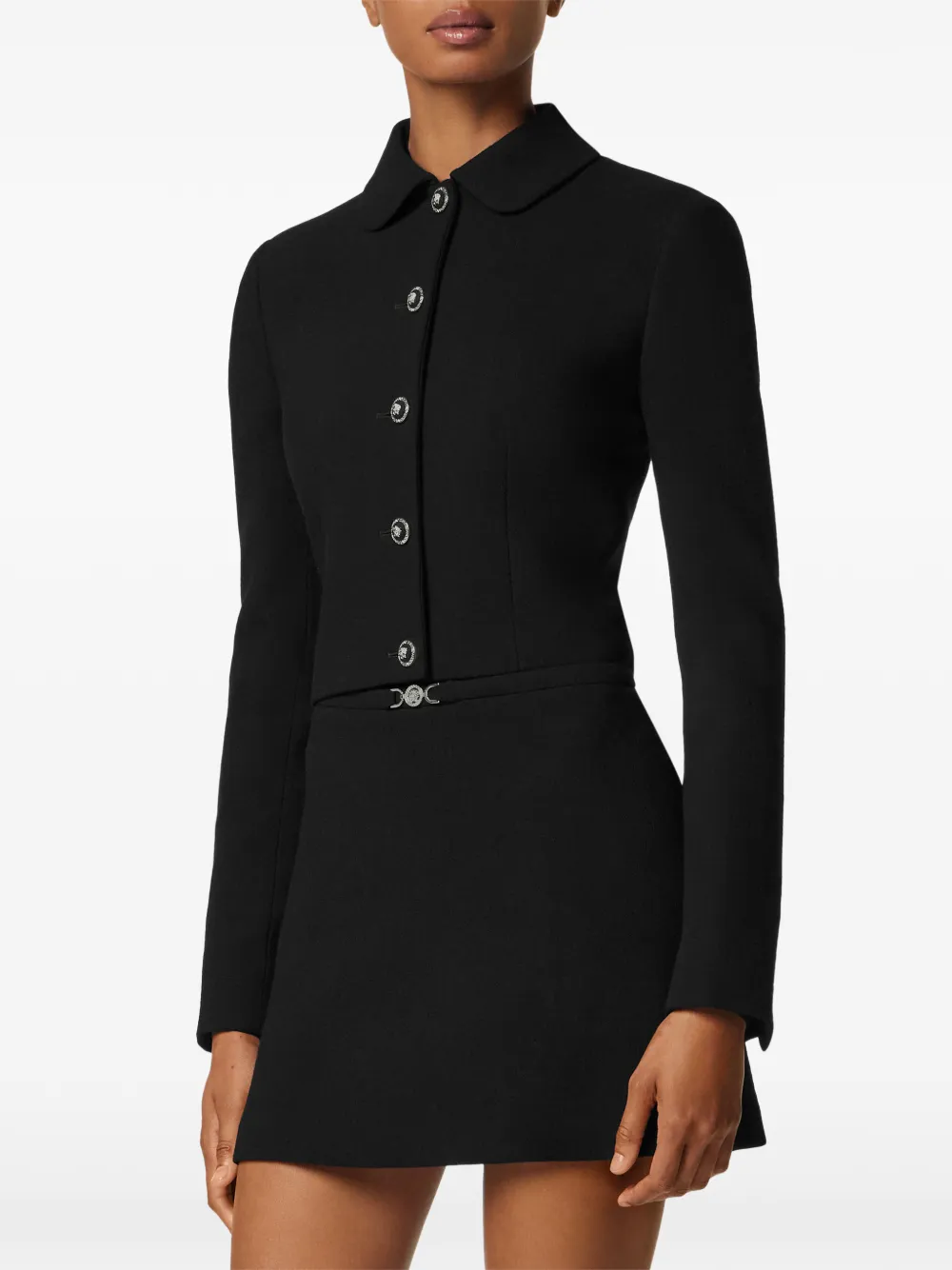  Versace Long-sleeve Buttoned Jacket - Black 