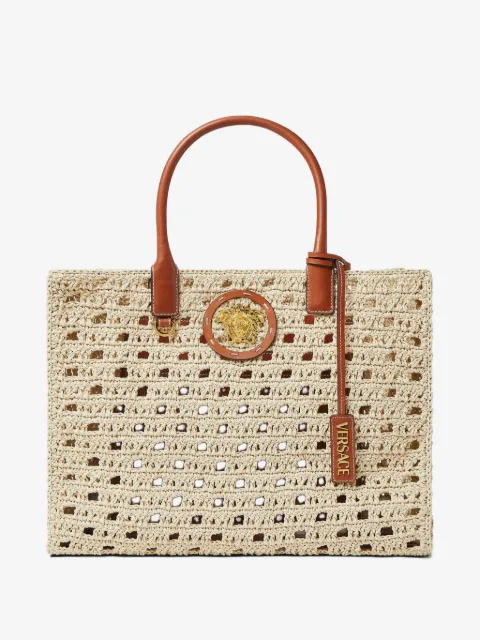 Versace grand sac cabas La Medusa en raphia