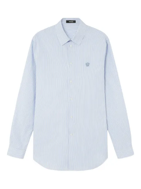 Versace camisa de algodón con rayas estampadas