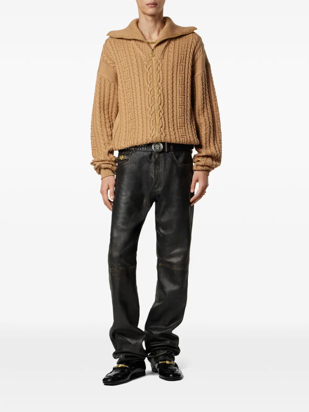 Versace cardigan zippé en maille torsadée | Cardigans | Image 2