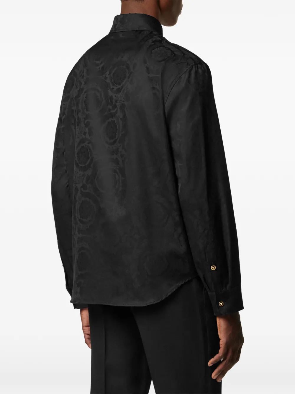 Versace Overhemd met Barocco-design Zwart