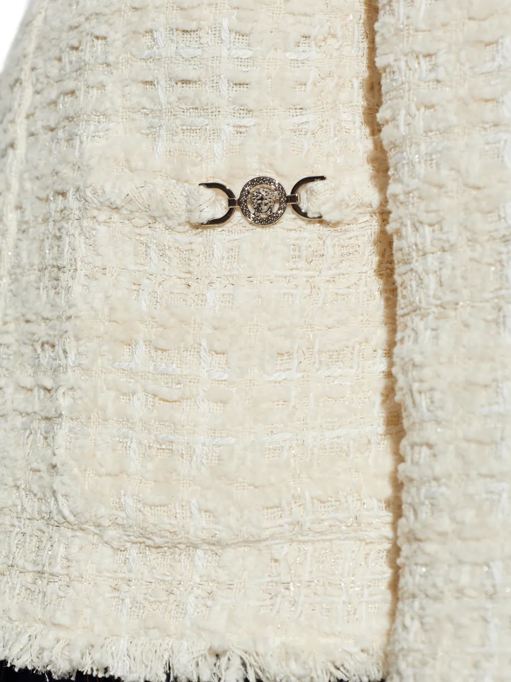 Versace Cotton Cardigan Jacket In Neutral