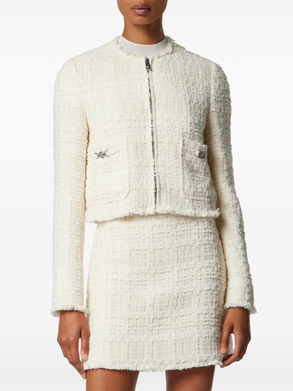  Versace Cotton Cardigan Jacket - Neutrals 