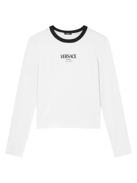 Versace long-sleeved logo-motif top