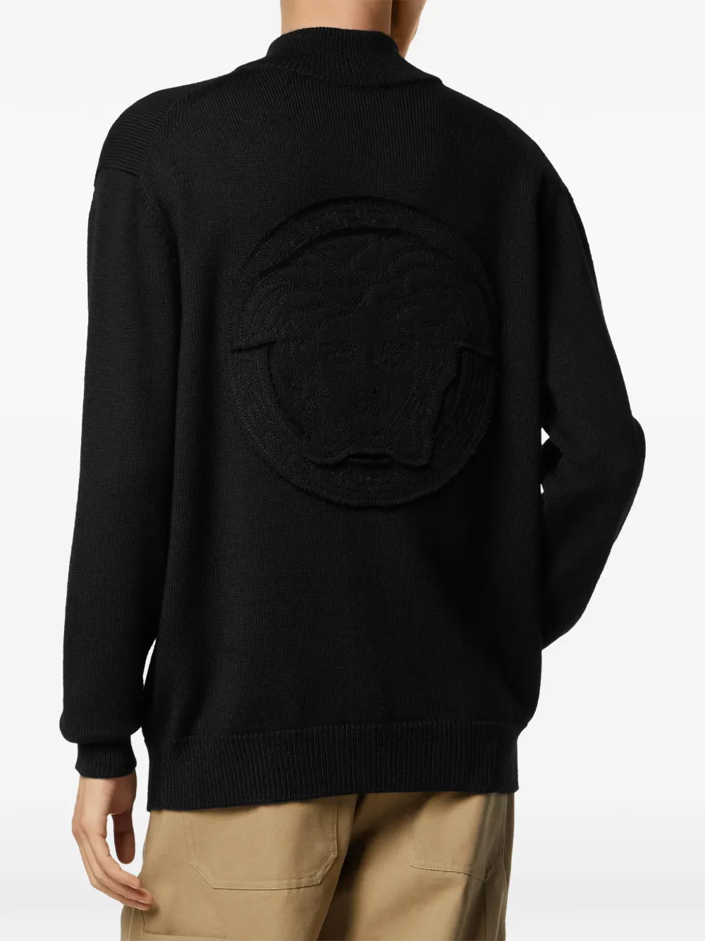 Versace zip-up sweater Zwart