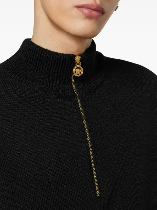Versace ハーフジップ セーター | ブラック | FARFETCH JP