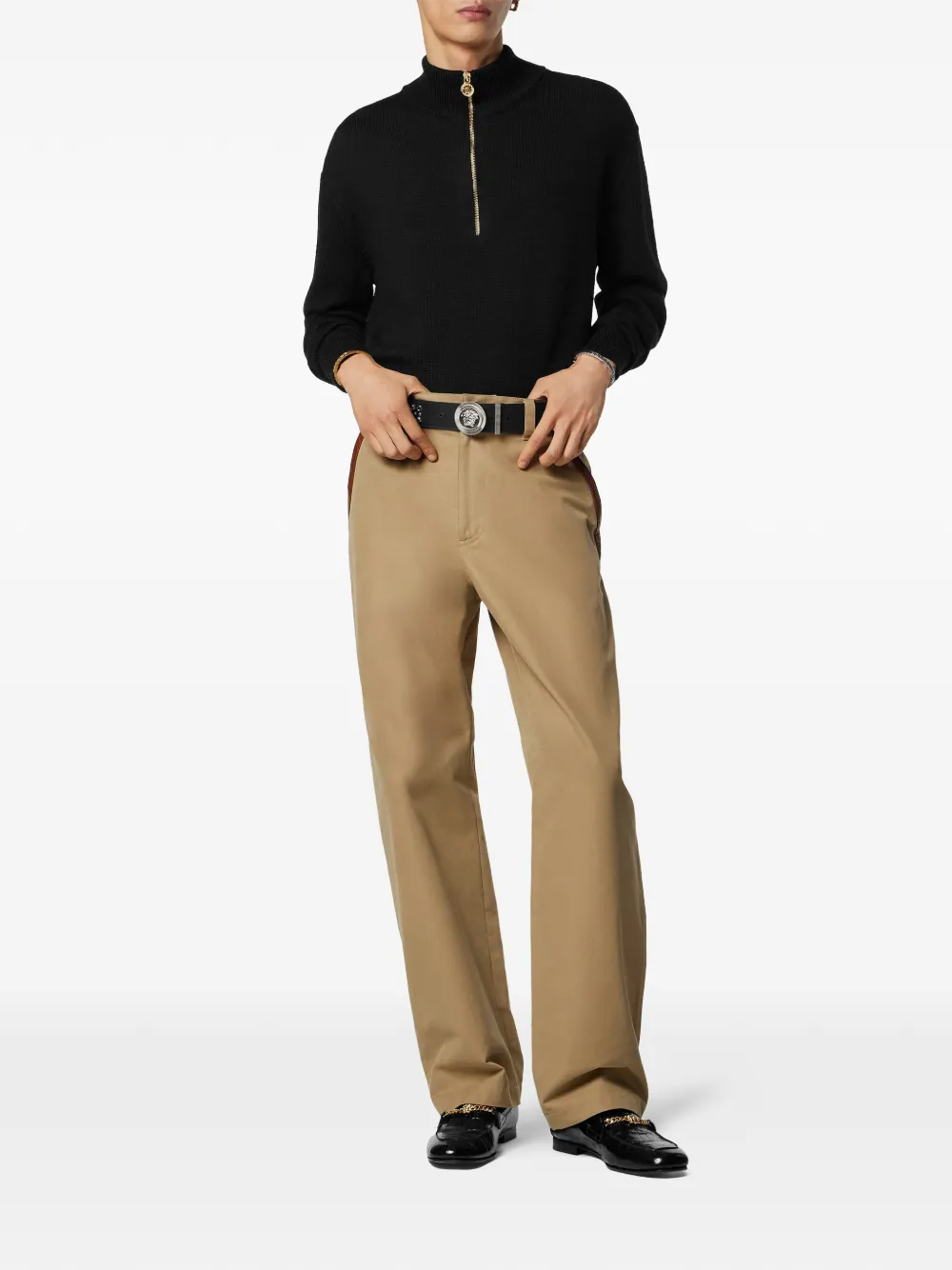 Versace zip-up sweater - Zwart