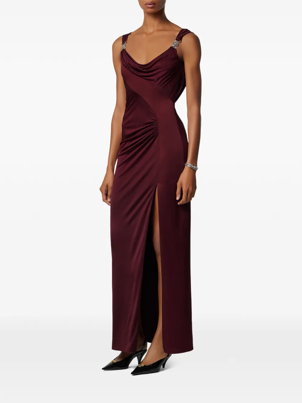 Versace Maxi-jurk met Medusa-hardware Paars