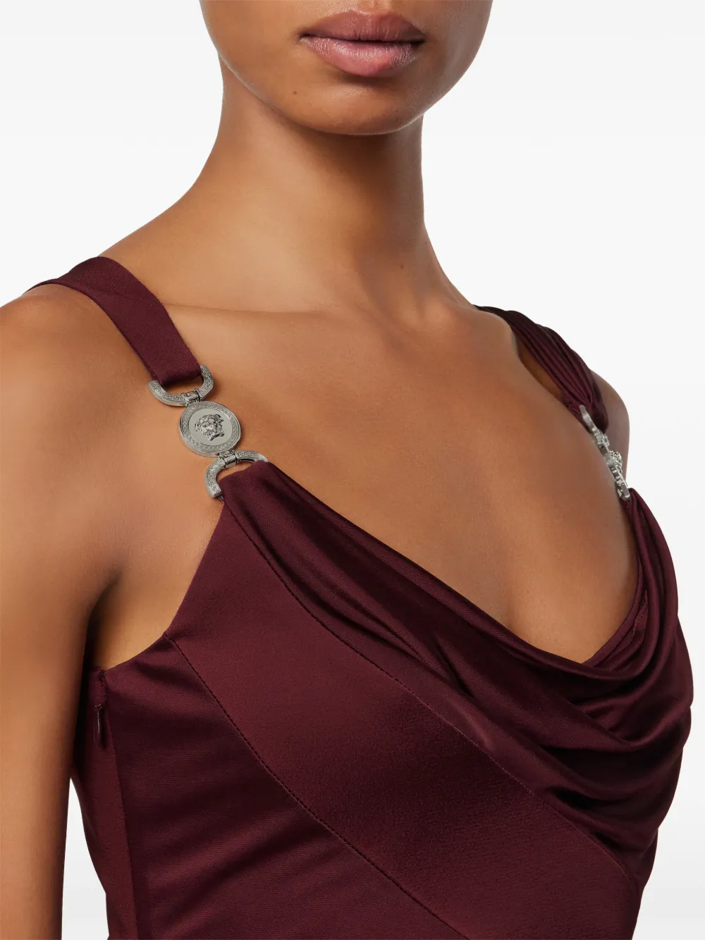 Versace Maxi-jurk met Medusa-hardware Paars
