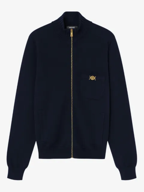 Versace cashmere-cotton knit zip sweater