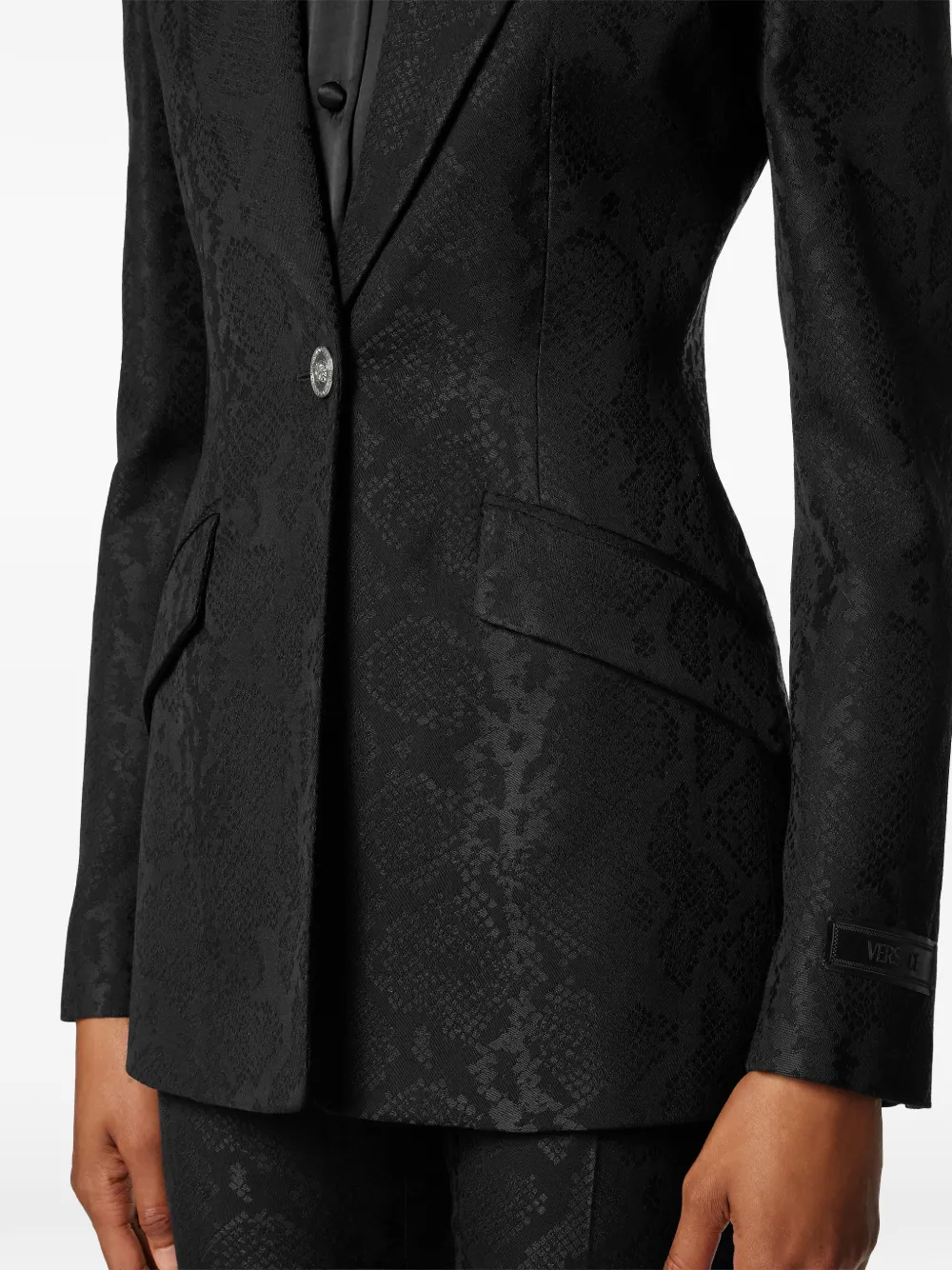 Versace Wool-blend Blazer In Black