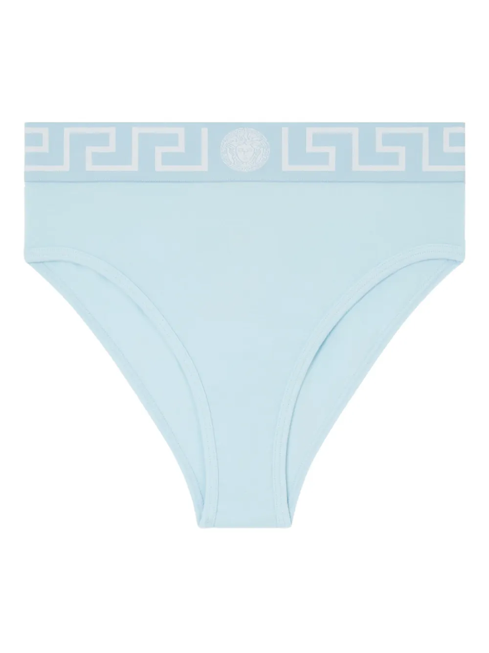 Versace Slip mit Greca-Muster - Blau