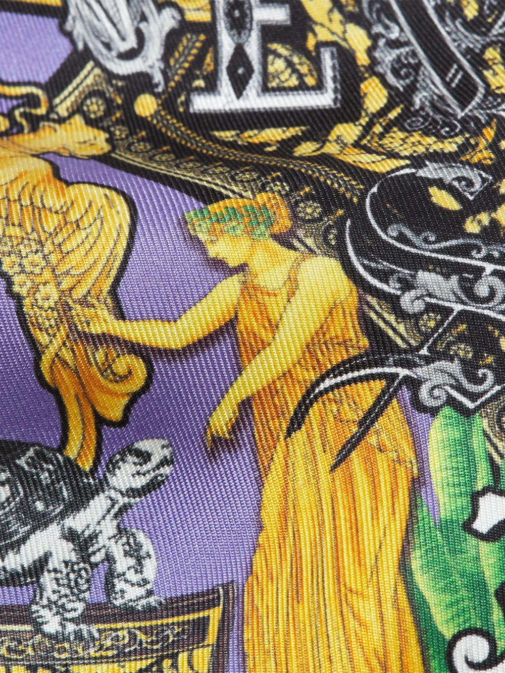 Versace printed silk tie Paars