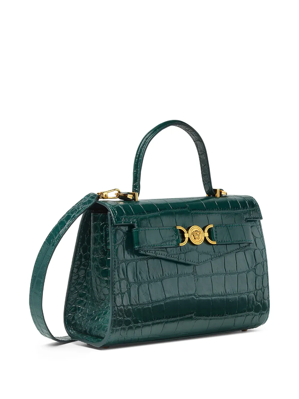 Versace Medusa '95 tas met krokodillen-reliëf en handvat Groen