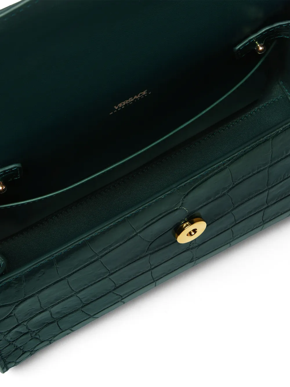 Versace Medusa '95 tas met krokodillen-reliëf en handvat Groen