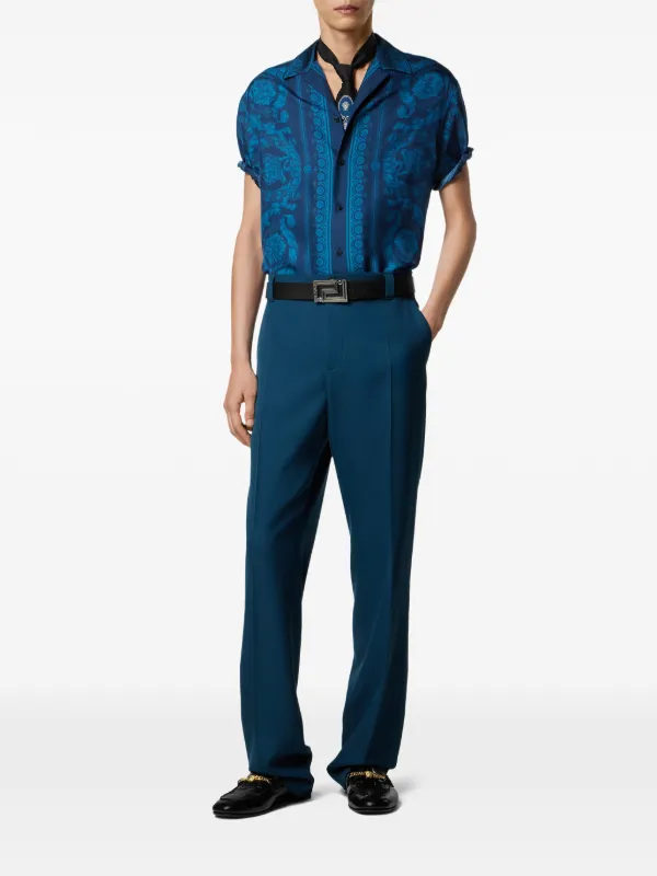 versace short sleeve dress shirt Versace Graphic Print Short Sleeve Dress Shirt - White Casual Shirts,  Clothing - VES223988