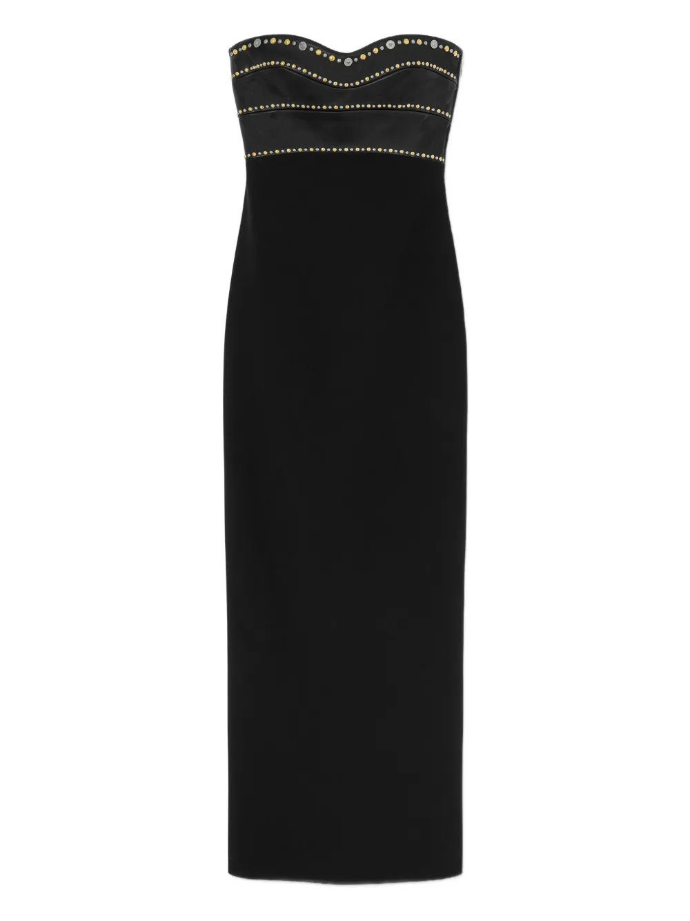 Versace Abito lungo senza spalline - Nero