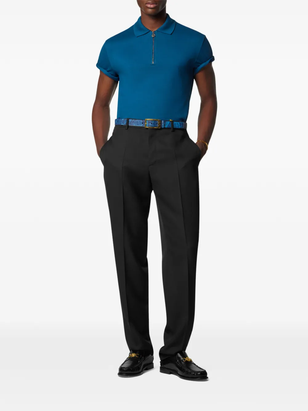 Versace Broek met Medusa-detail en knopen - Zwart