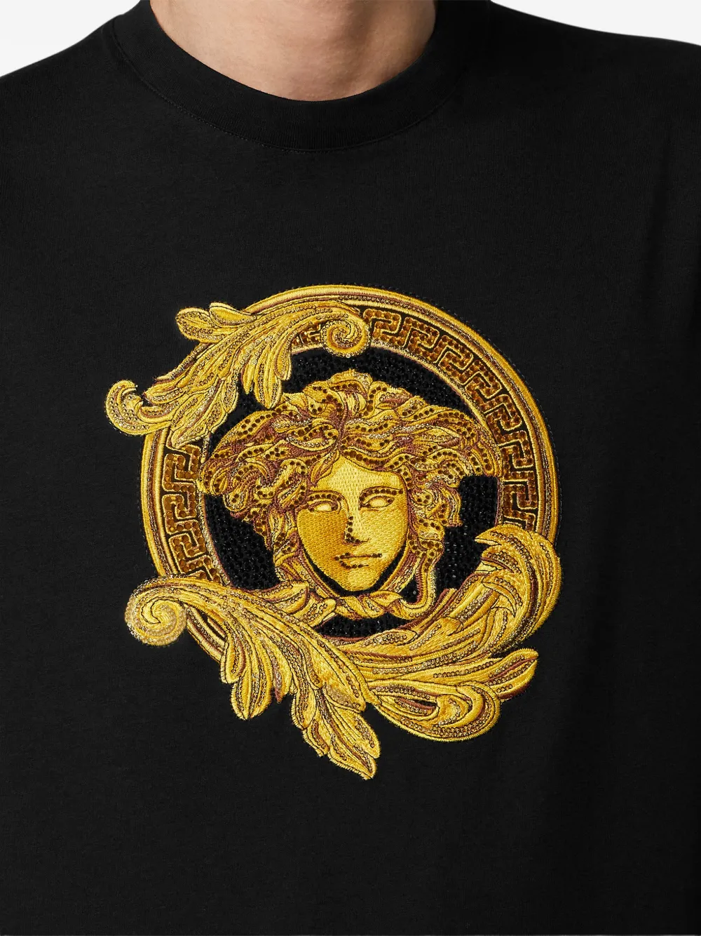 Versace Medusa cotton T-shirt Zwart