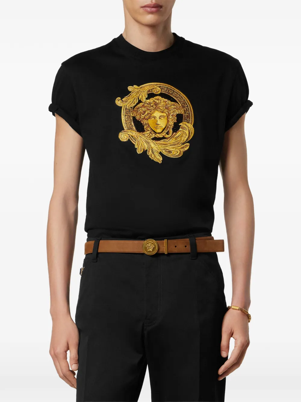 Versace Medusa cotton T-shirt - Zwart