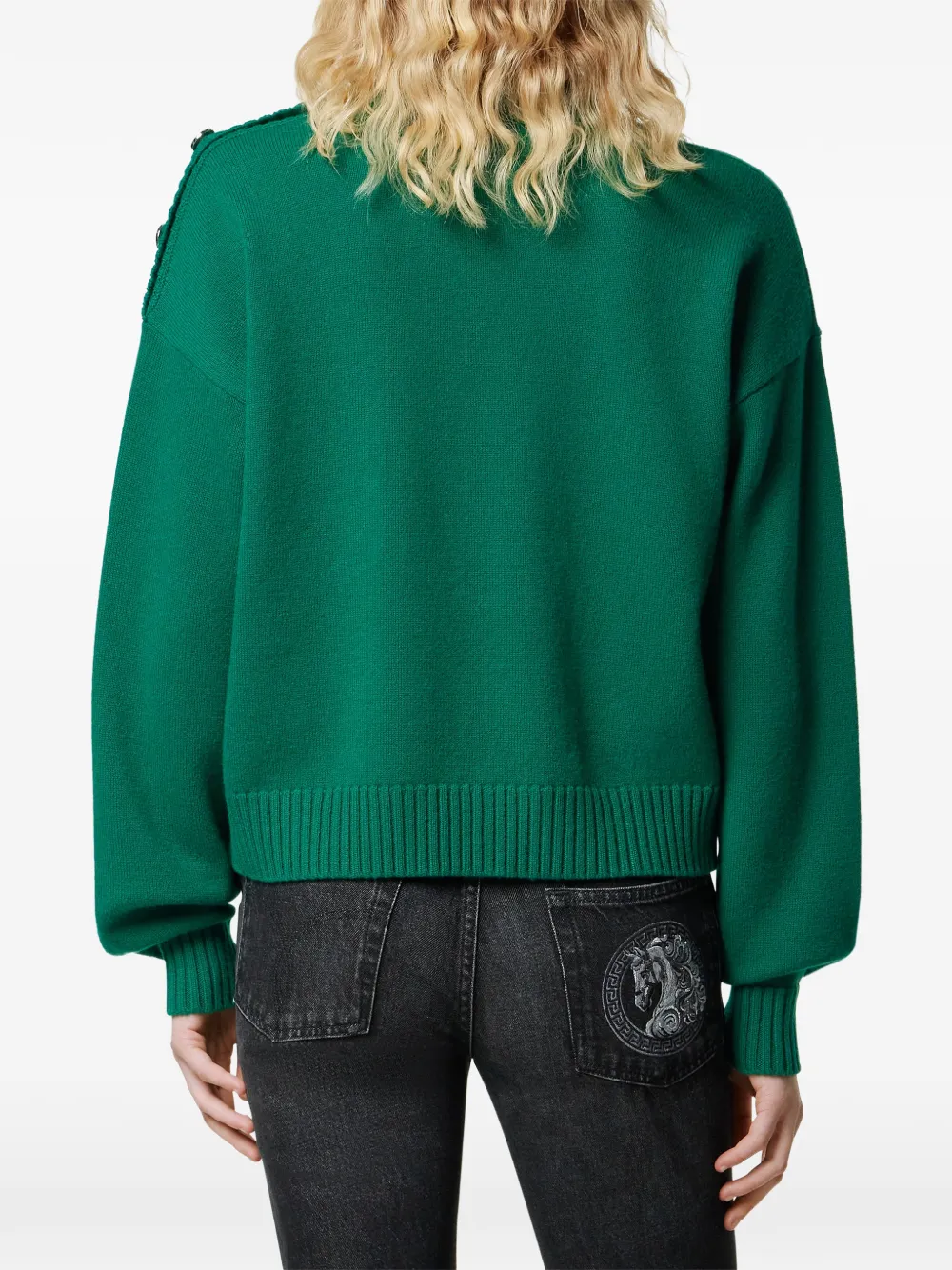 Versace mock-neck sweater Groen