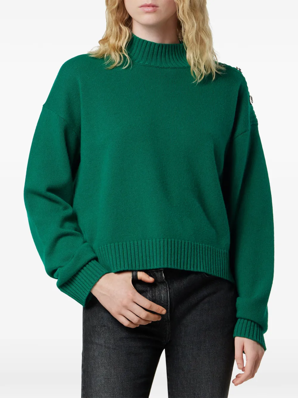 Versace mock-neck sweater Groen