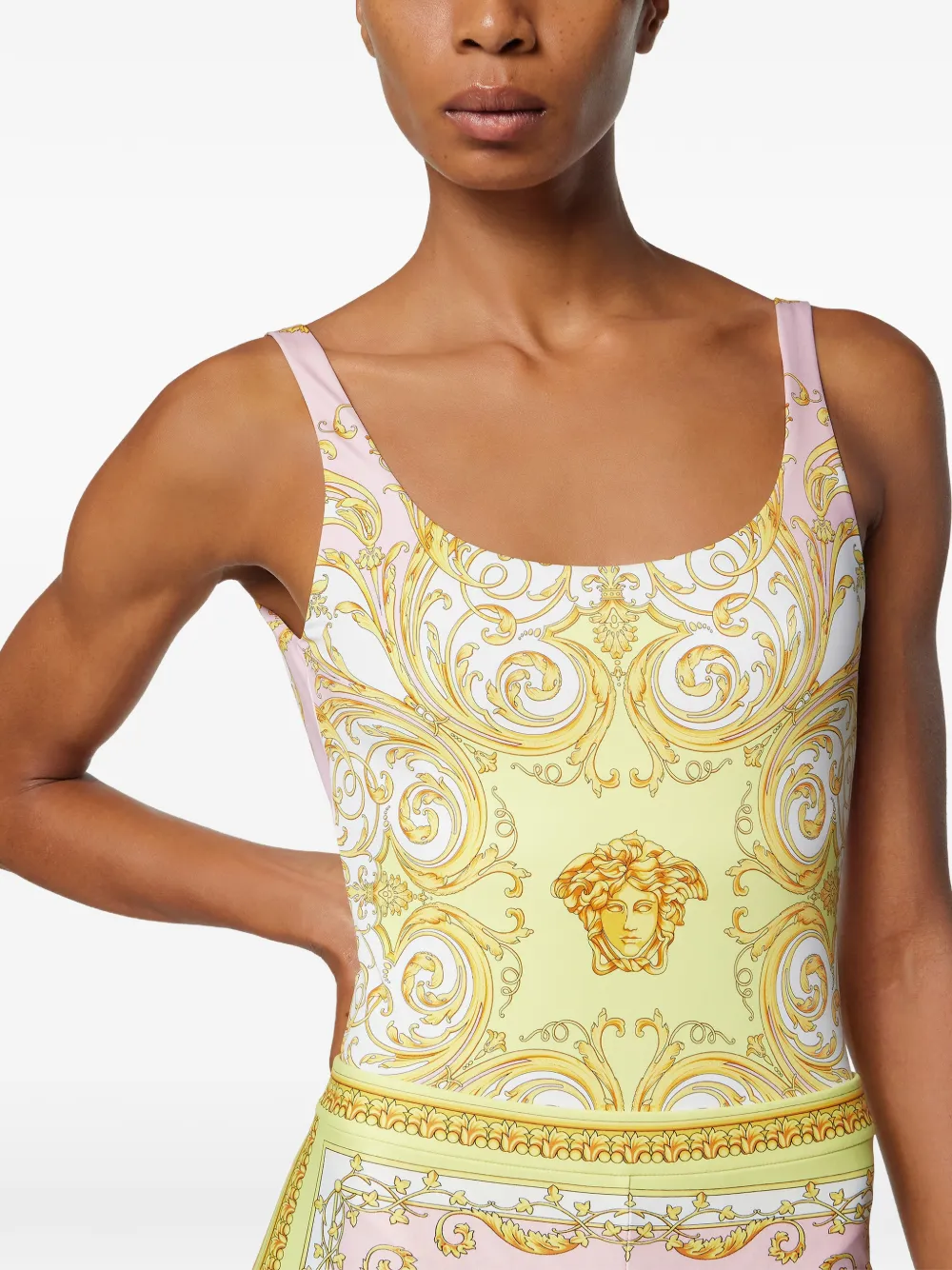 Versace Barocco-print Swimsuit In Multi