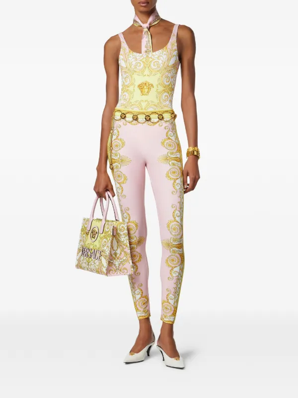 VERSACE Barocco Print 水着 Versace Spring Barocco-print Swimsuit | Pink | FARFETCH