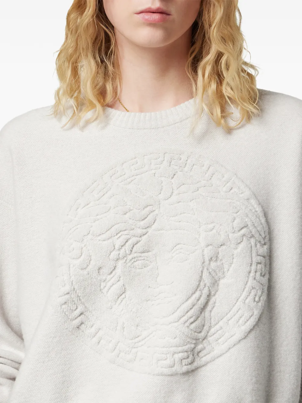 Versace Trui met Medusa-patroon en ronde hals Grijs