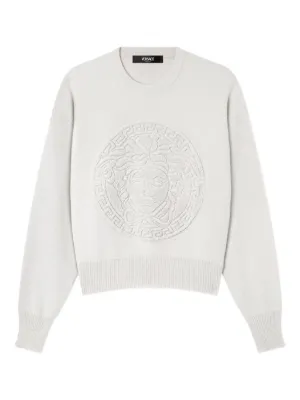 Versace 1978 Re-Edition Logo Sweater | White | FARFETCH JO