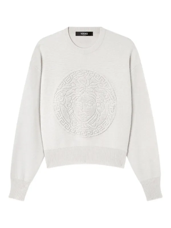 Versace Cashmere-wool Knit Sweater in Grey
