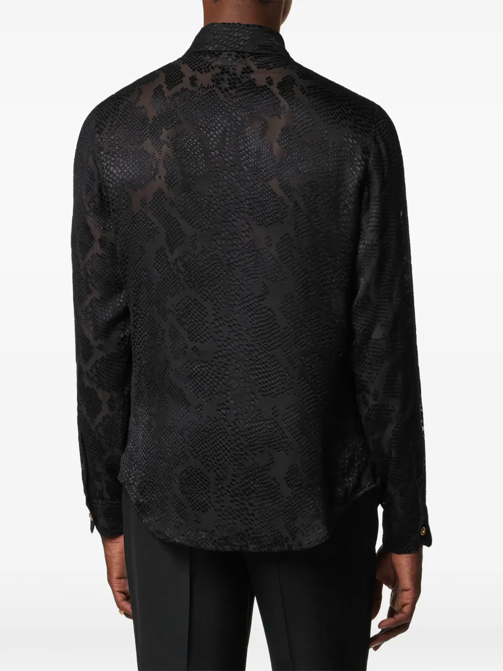 Versace Overhemd met slangenprint Zwart