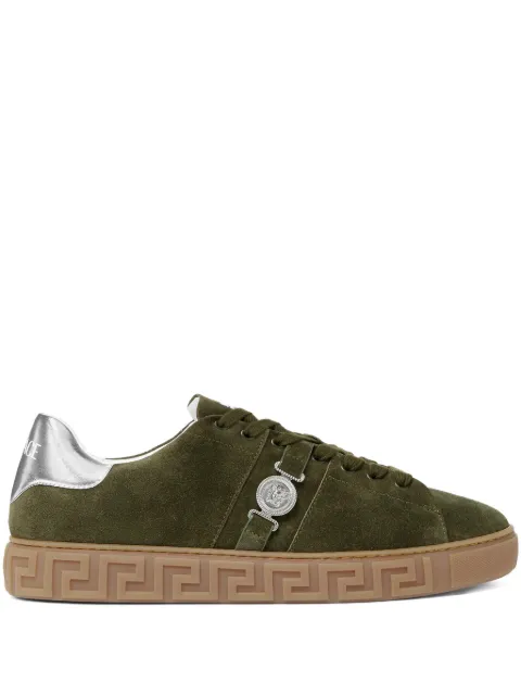 Versace Greca-embellished suede sneakers 