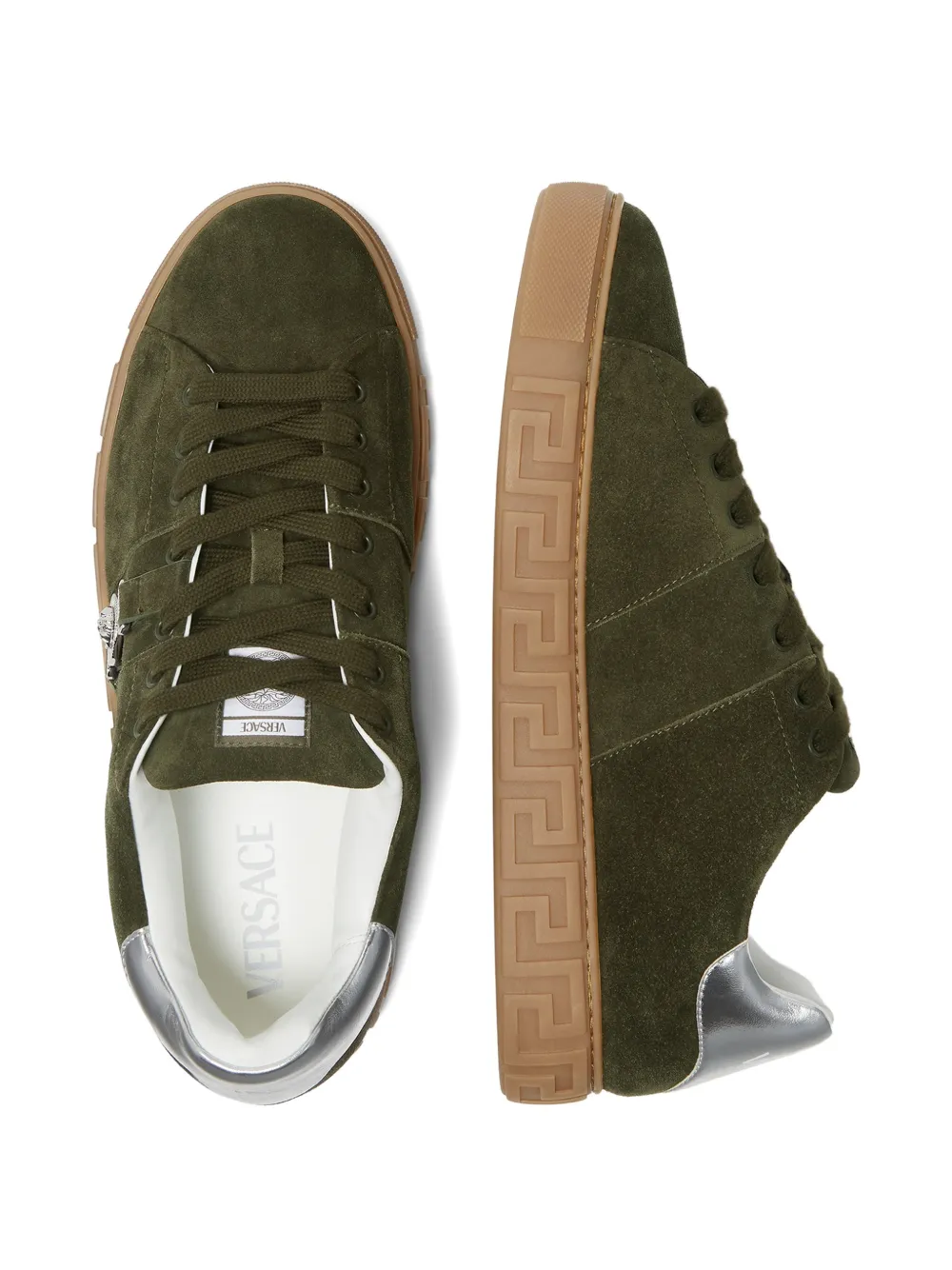 Versace Suède sneakers verfraaid met Greca Groen