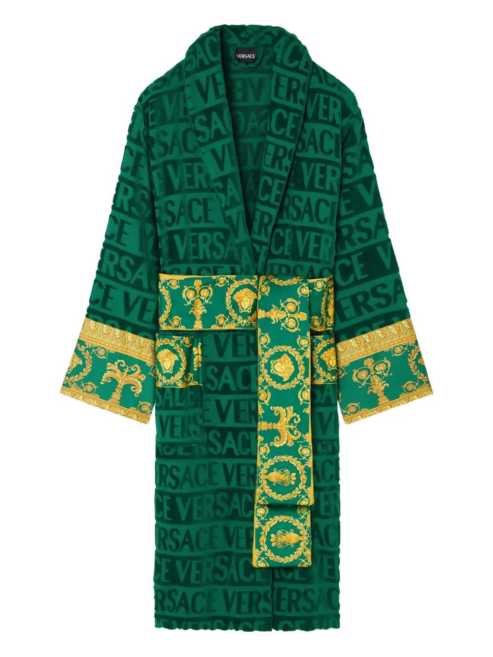 Versace Accappatoio con stampa barocca - Verde