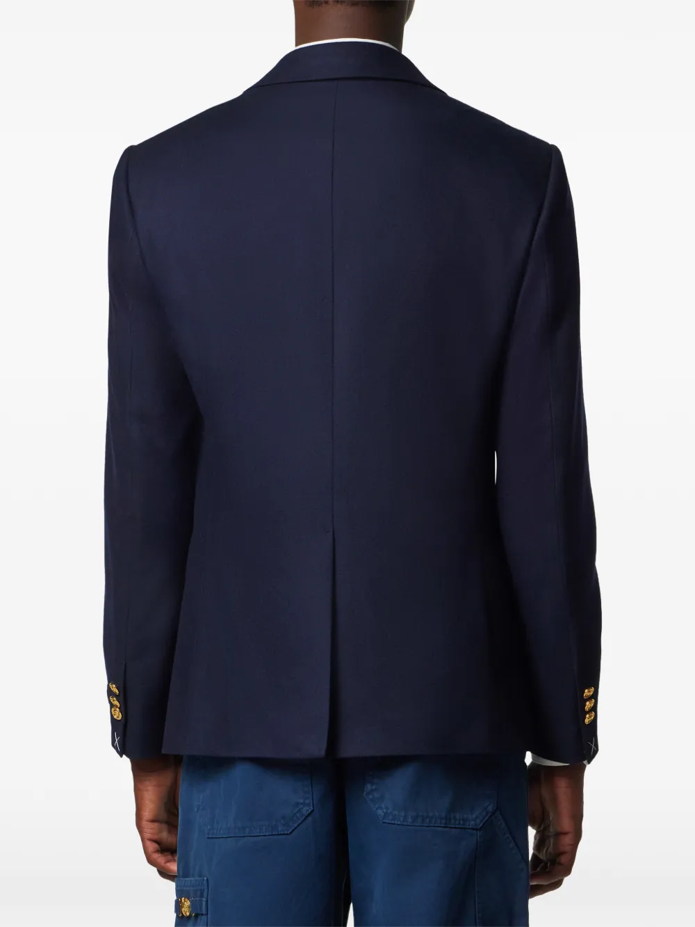 Versace Single-breasted Tailored Blazer In Blue