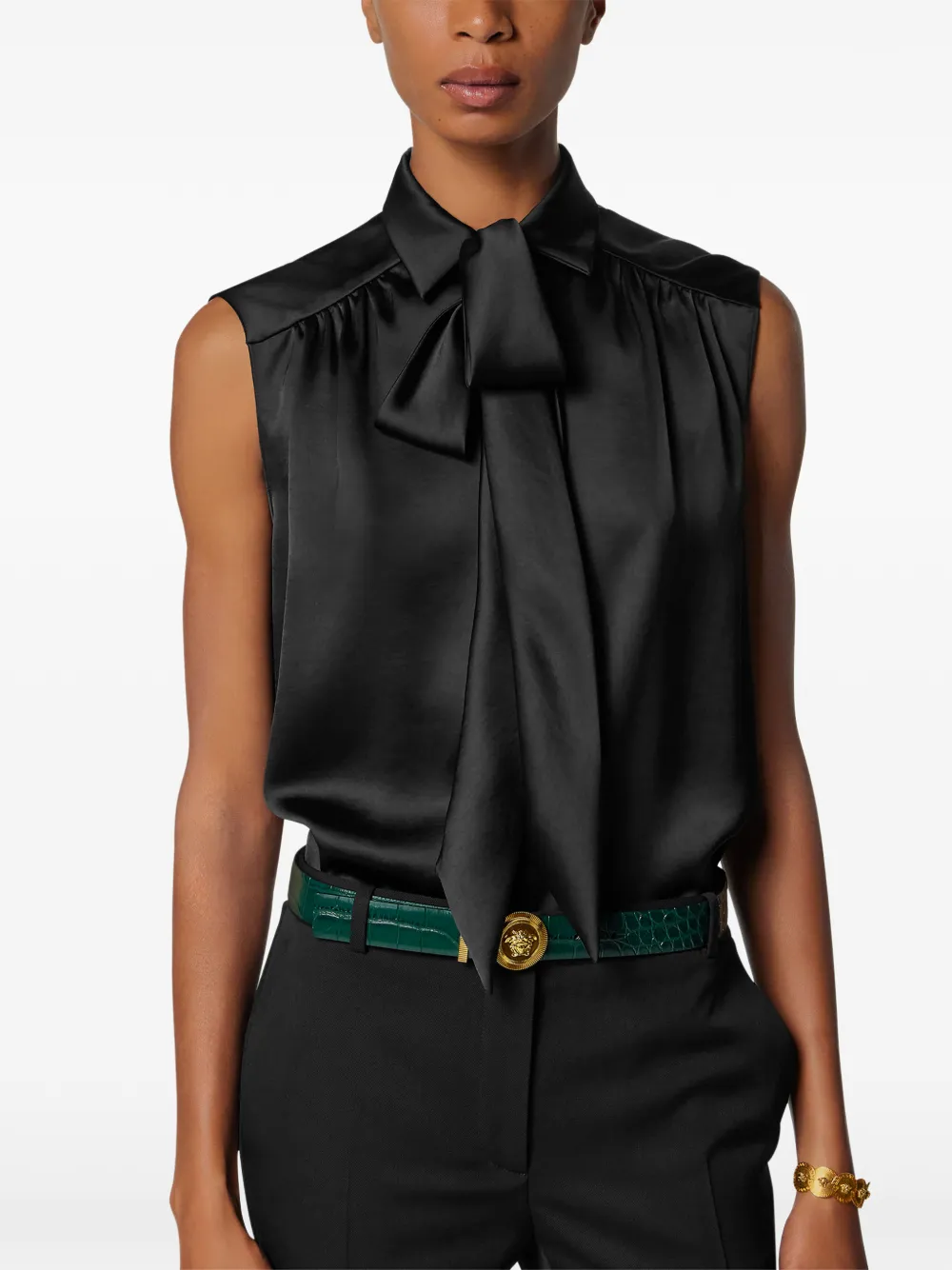  Versace Sleeveless Blouse - Black 