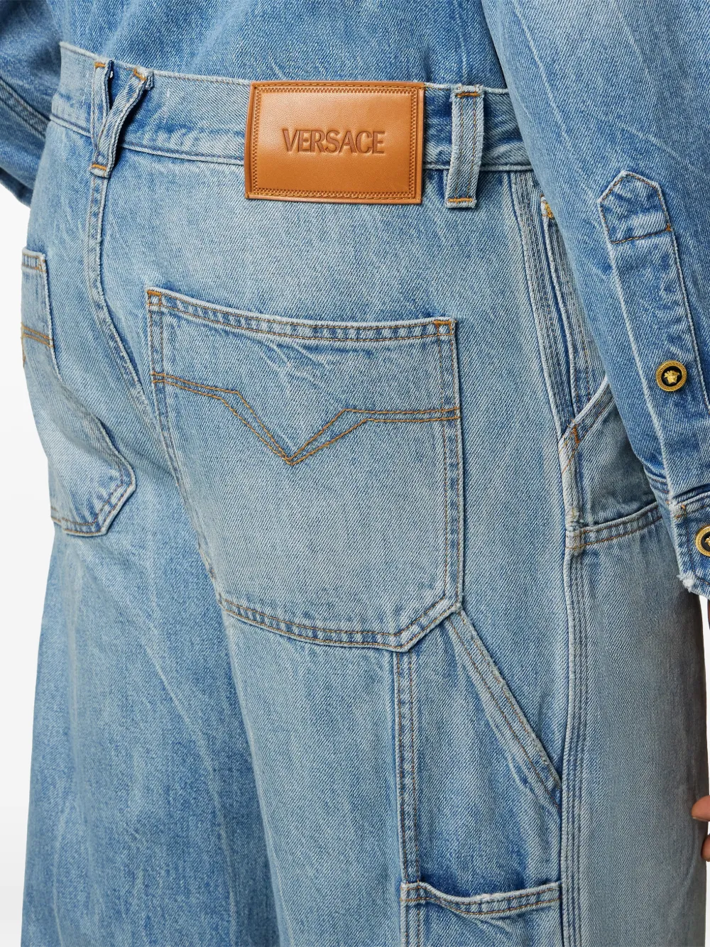 Versace Carpenter jeans met cargo zak Blauw