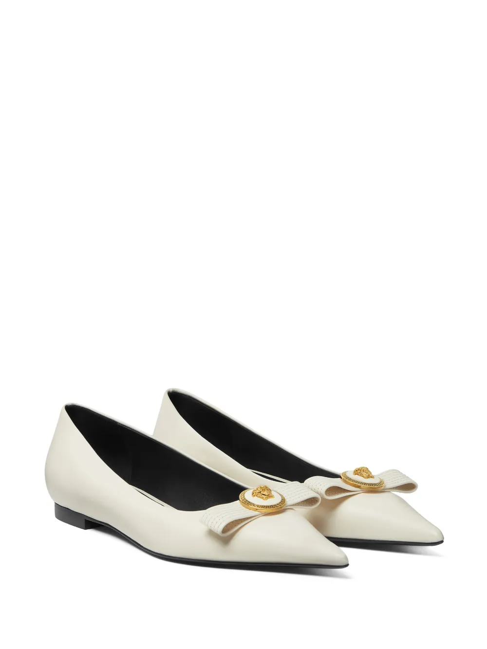 Versace Medusa leren ballerina's - Beige