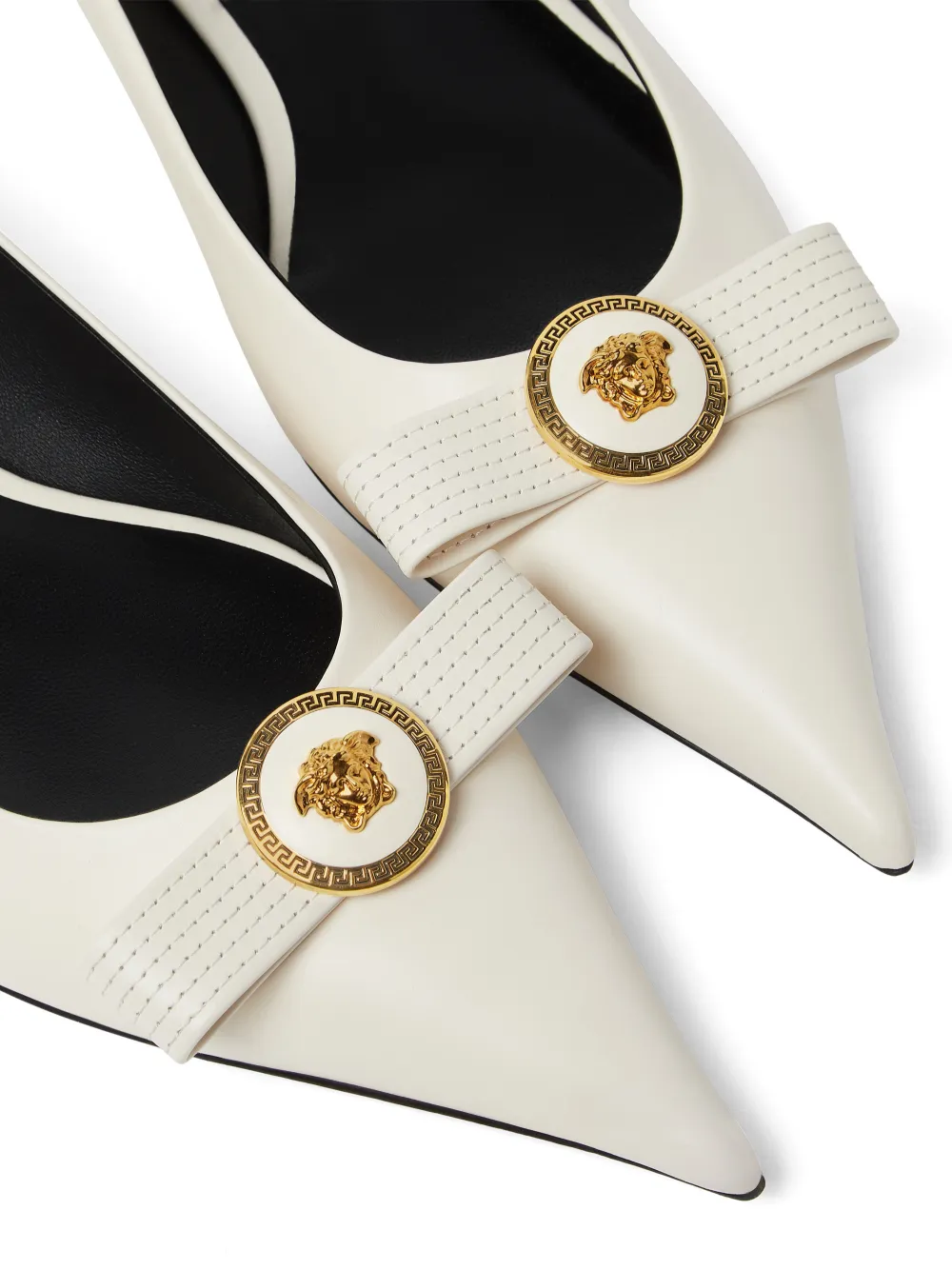 Versace Medusa leren ballerina's Beige