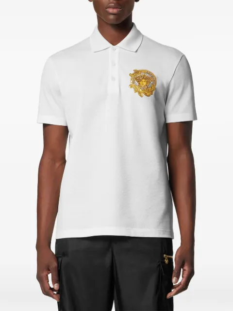Versace embroidered cotton piqué polo